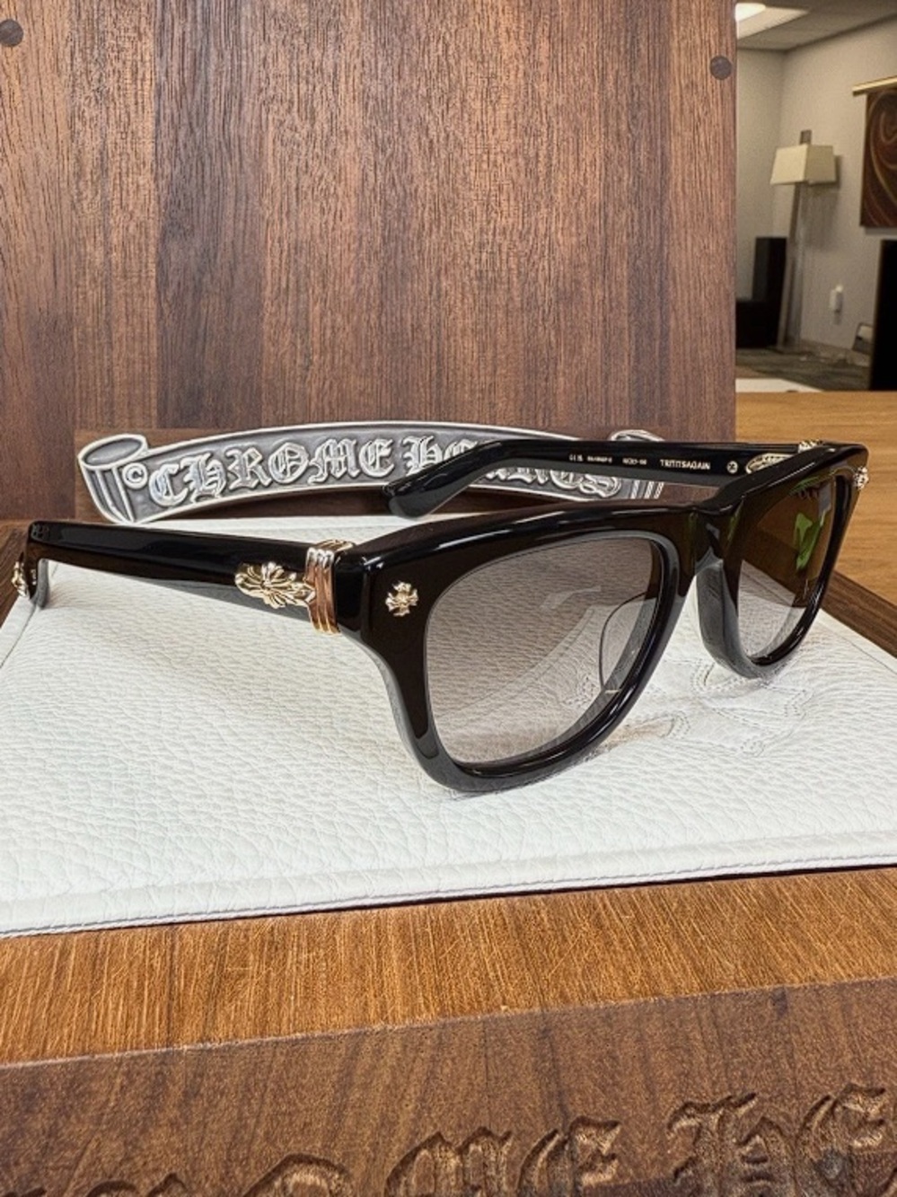 Chrome Hearts Trititsagain Sunglasses Black/Gold